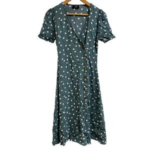 Vici Green Polka Dot Midi Dress